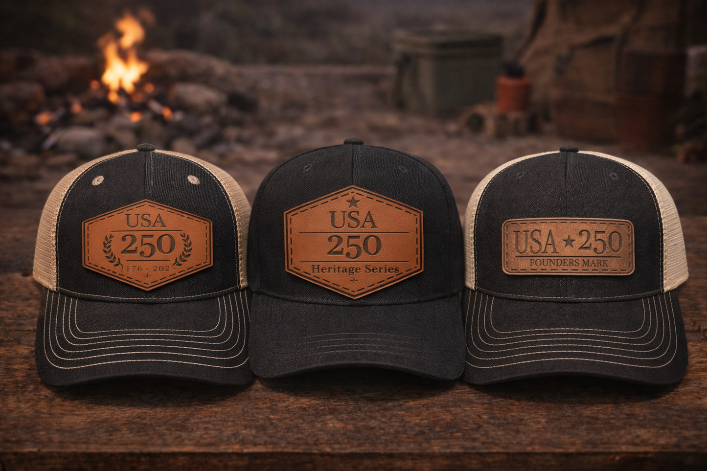 USA 250 – Founders Mark Leather Patch Hat
