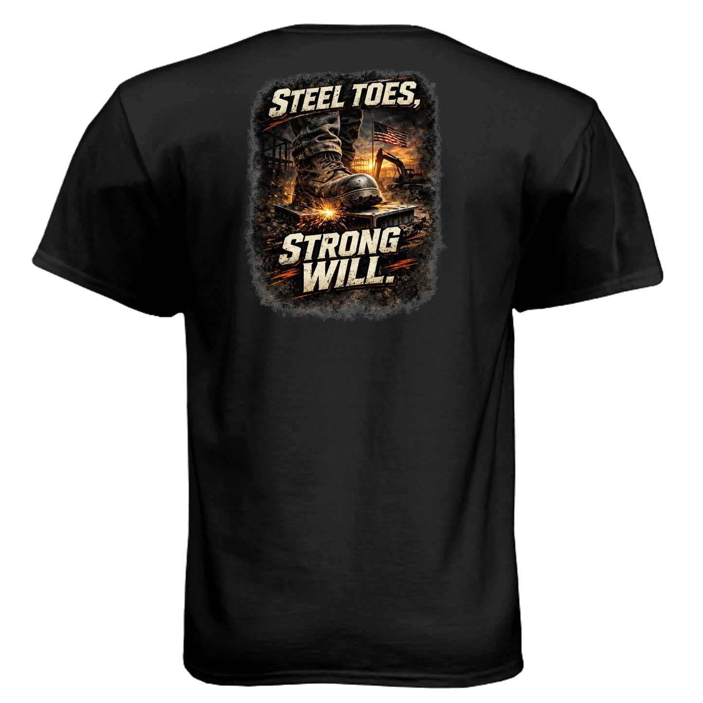 Steel Toes, Strong Will BLACK - 6010 - BACK