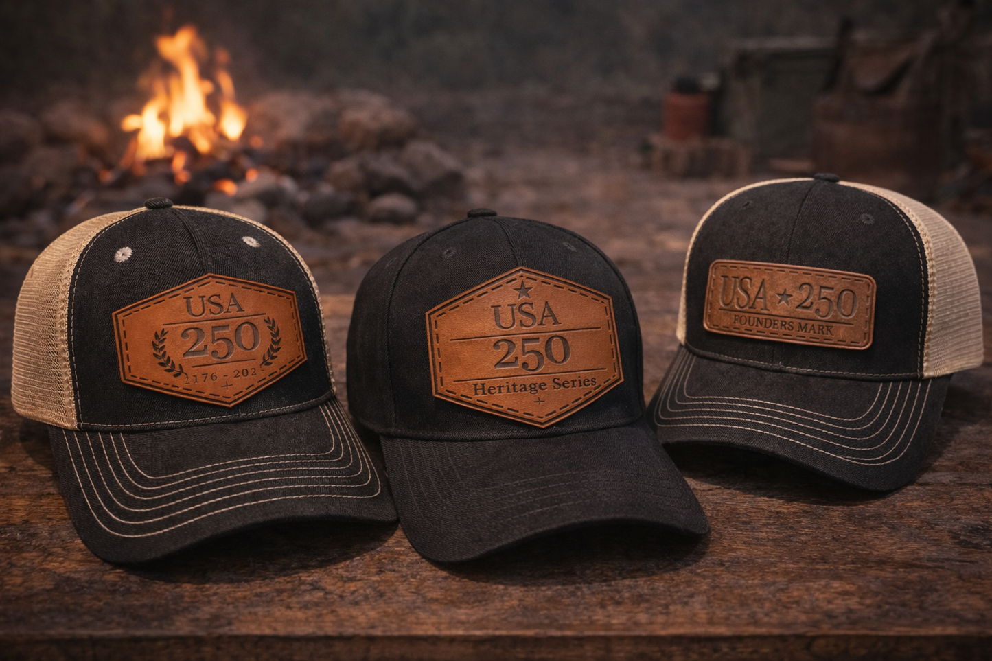 USA 250 – Founders Mark Leather Patch Hat