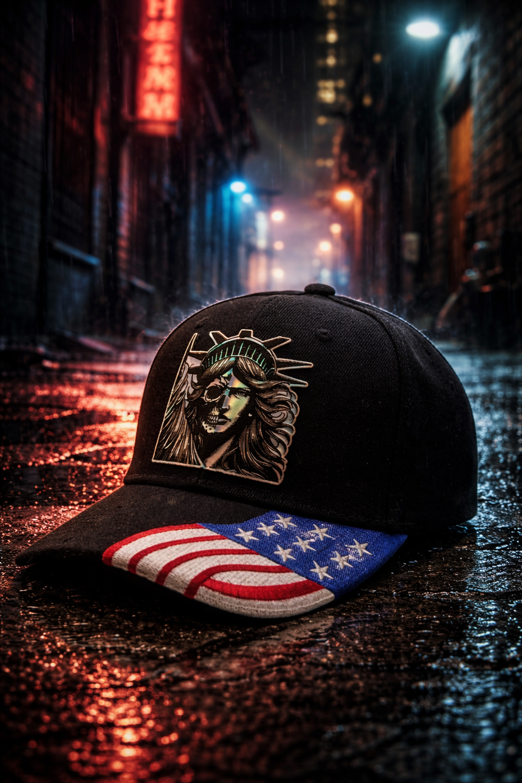 Liberty Skull: Custom Patch Patriot Cap