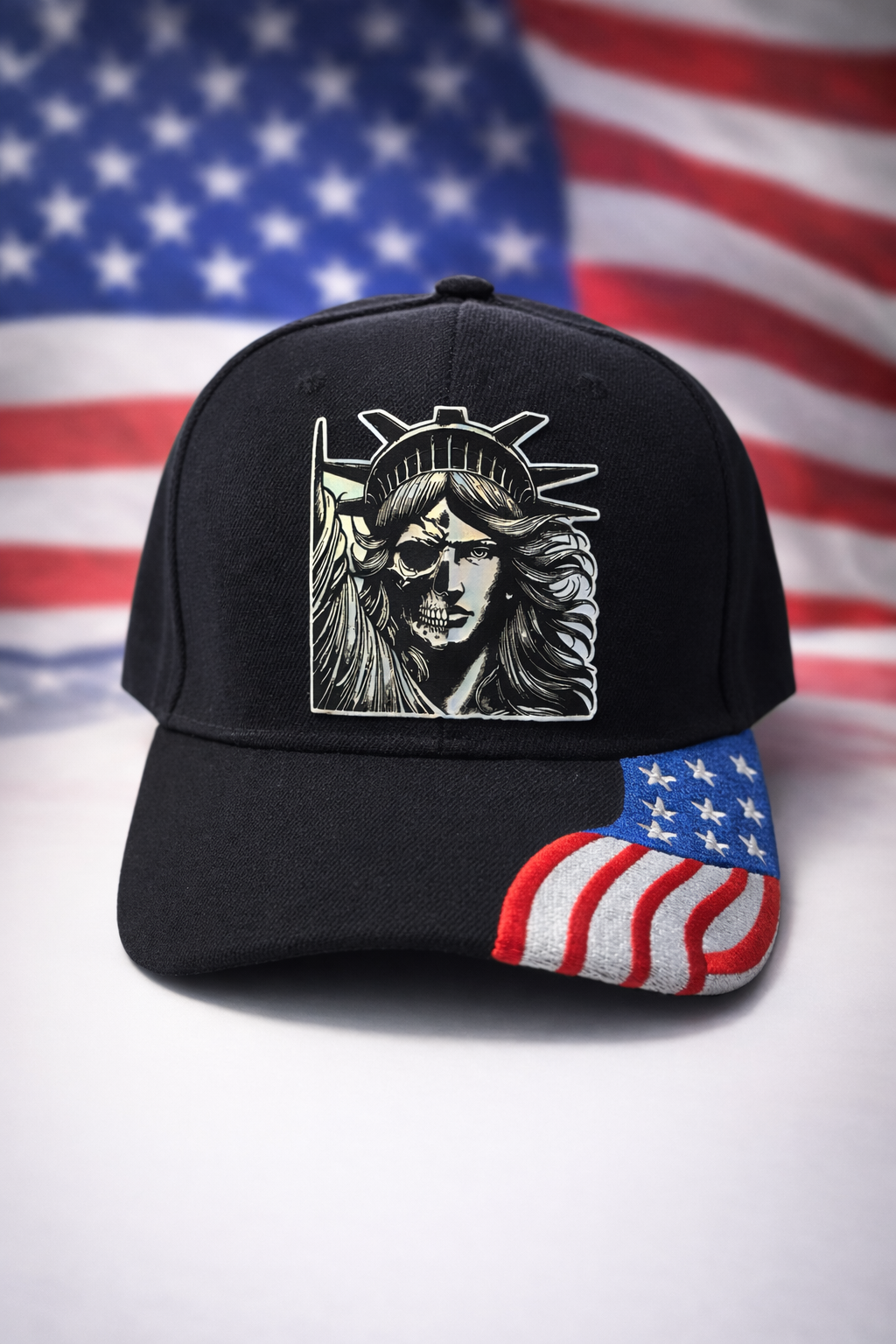 Liberty Skull: Custom Patch Patriot Cap