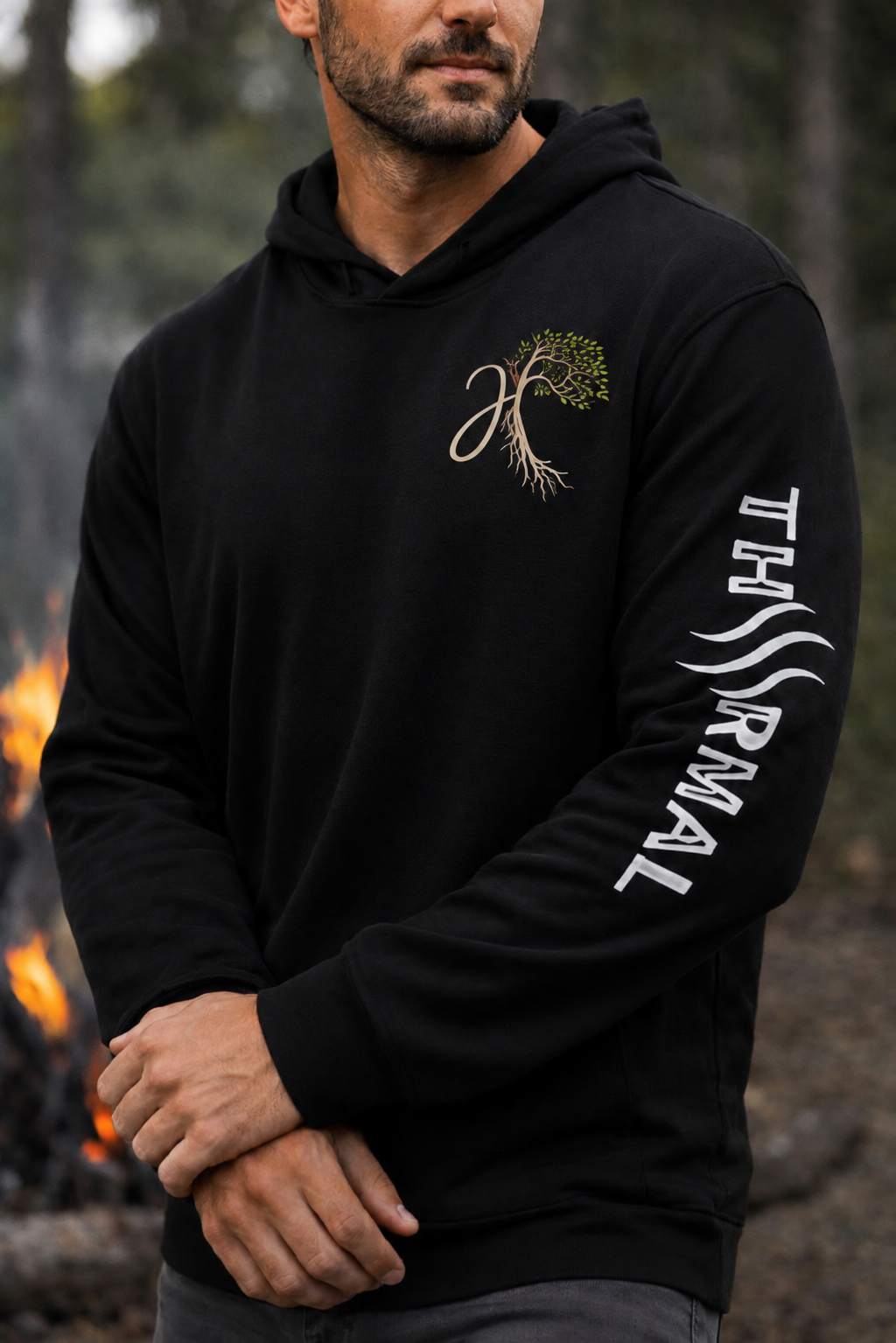 THRMAL™ Sleeve Print Hooded Pullover – Lightweight Performance