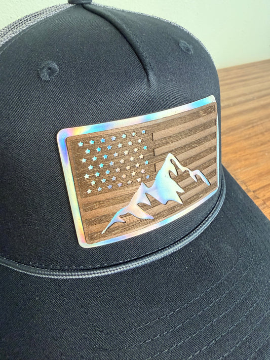 American Flag Mountain Hat | Ice / Wood Edition