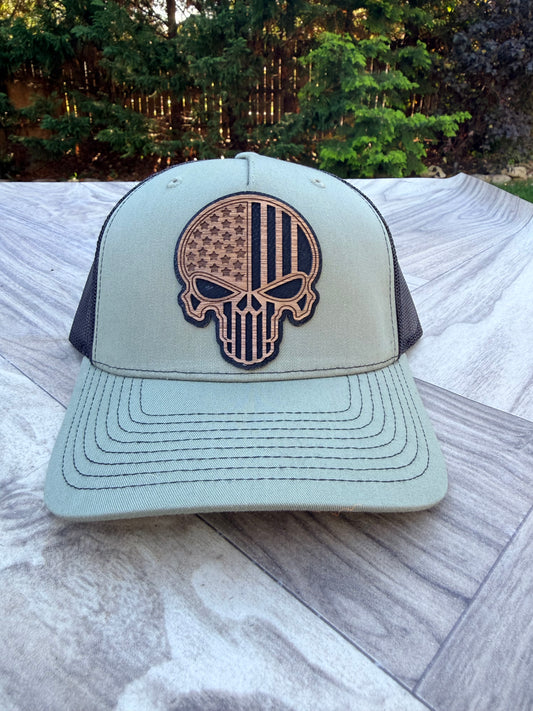 American Flag Skull Hat