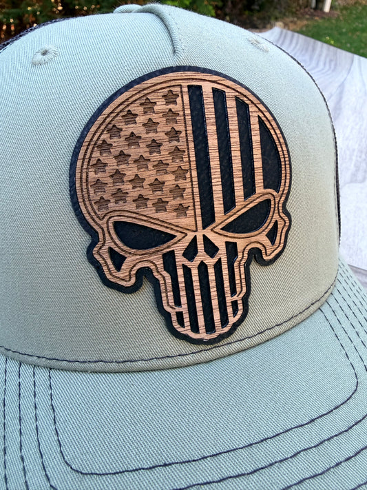 American Flag Skull Hat