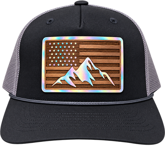 American Flag Mountain Hat | Ice / Wood Edition