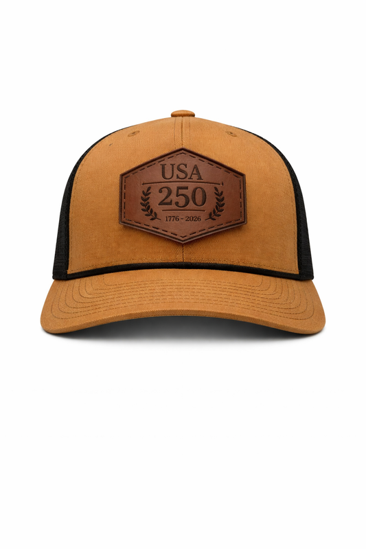 USA 250 Rugged Heritage Leather Patch Hat