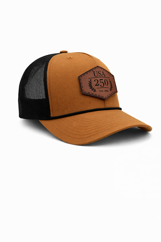 USA 250 Rugged Heritage Leather Patch Hat