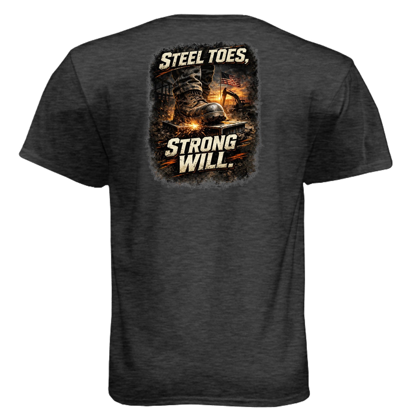 Steel Toes, Strong Will Tee VINTAGE BLACK - 6010 - BACK